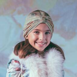 Junona-Blue & Pink Floral Turban | Childrensalon Outlet