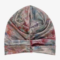 Junona-Blue & Pink Floral Turban | Childrensalon Outlet