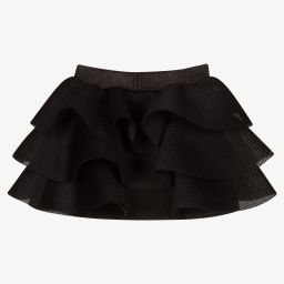 Junona-Girls Black Mesh Ruffle Skirt | Childrensalon Outlet