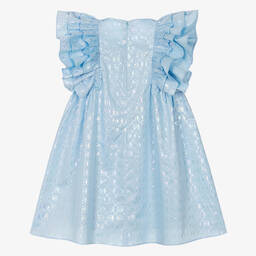 جونونا-فستان قطن بوبلين لون أزرق | Childrensalon Outlet