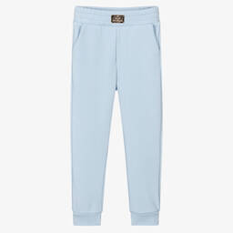 Junona-Girls Blue Cotton Joggers | Childrensalon Outlet