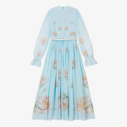 Junona-Girls Blue Floral Maxi Dress | Childrensalon Outlet