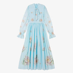 Junona-Girls Blue Floral Maxi Dress | Childrensalon Outlet
