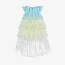 Junona-Girls Blue Glitter Ombré Waterfall Dress | Childrensalon Outlet
