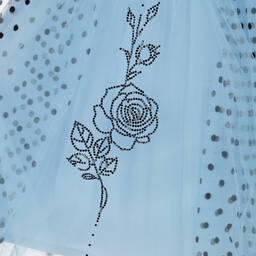 Junona-Girls Blue Polka Dot Skirt | Childrensalon Outlet