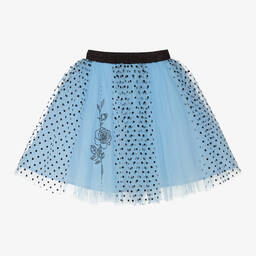 Junona-Girls Blue Polka Dot Skirt | Childrensalon Outlet