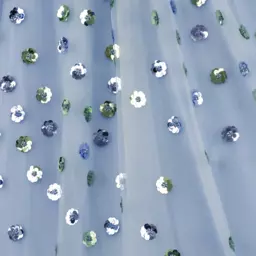 Junona-فستان تول وأورغانزا لون أزرق فاتح مزين بترتر | Childrensalon Outlet