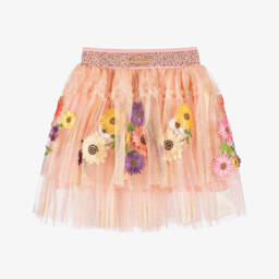 Junona-Girls Blush Floral Tulle Embro Skirt | Childrensalon Outlet