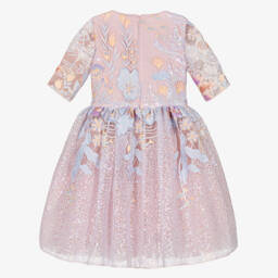 Junona-Girls Blush Tulle Floral Dress | Childrensalon Outlet