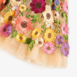 Junona-فستان تول فاخر مزين بالورود للبنات | Childrensalon Outlet