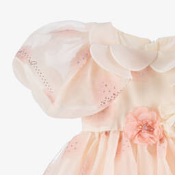 Junona-فستان عاجي ووردي أنيق للبنات | Childrensalon Outlet