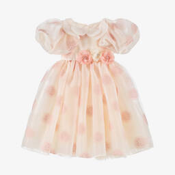 Junona-فستان عاجي ووردي أنيق للبنات | Childrensalon Outlet