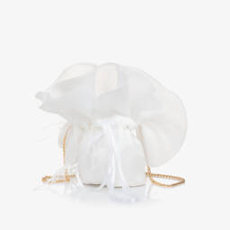 Junona-Girls Elegant White Feather Pouch | Childrensalon Outlet