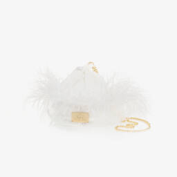 Junona-Girls Elegant White Feather Purse | Childrensalon Outlet