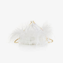 Junona-Girls Elegant White Feather Purse | Childrensalon Outlet