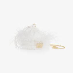 Junona-Girls Elegant White Feather Purse | Childrensalon Outlet