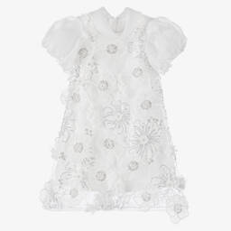 Junona-Girls Elegant White Floral Gown | Childrensalon Outlet