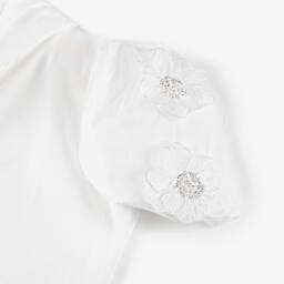 Junona-Girls Elegant White Floral Top | Childrensalon Outlet