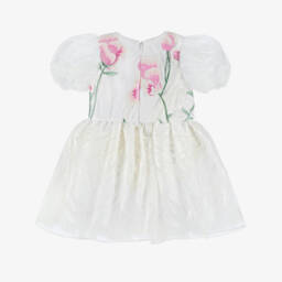 Junona-Girls Elegant White Tulle Gown | Childrensalon Outlet