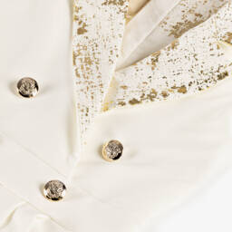 Junona-Girls Elegant White Tuxedo Jumpsuit | Childrensalon Outlet