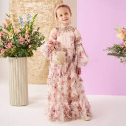 Junona-Очаровательное розовое платье из тюля для девочек | Childrensalon Outlet