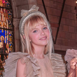 Junona-Girls Gold Glitter Bow Hairband | Childrensalon Outlet