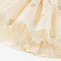 Junona-Girls Gold Jacquard Butterfly Gown | Childrensalon Outlet