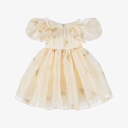 Junona-Girls Gold Jacquard Butterfly Gown | Childrensalon Outlet