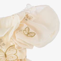 Junona-Girls Gold Jacquard Butterfly Gown | Childrensalon Outlet