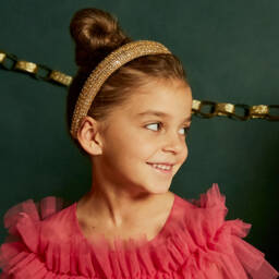 Junona-Girls Gold Sparkle Headband | Childrensalon Outlet