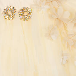 Junona-فستان تول لون عاجي وبيج | Childrensalon Outlet