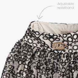 Junona-تنورة أورجانزا لون عاجي وأسود | Childrensalon Outlet