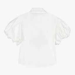 Junona-بلوز قطن بوبلين لون عاجي للبنات | Childrensalon Outlet