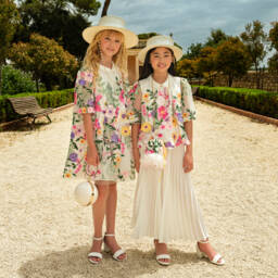 Junona-Girls Ivory Floral Lace Top | Childrensalon Outlet