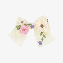 Junona-Girls Ivory Floral Tulle Hair Accessory | Childrensalon Outlet
