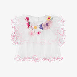 Junona-Girls Ivory Frilled Tulle Top | Childrensalon Outlet