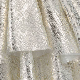 Junona-Girls Ivory & Gold Satin Dress | Childrensalon Outlet