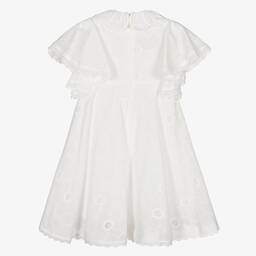 جونونا-فستان قطن مزين بدانتيل لون عاجي | Childrensalon Outlet