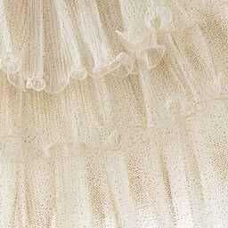 Junona-Girls Ivory Pleated Tulle Dress | Childrensalon Outlet