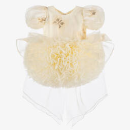 Junona-Кремовое платье из тюля для девочек | Childrensalon Outlet