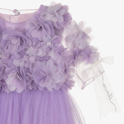 Junona-Сиреневое платье макси из тюля с цветами | Childrensalon Outlet