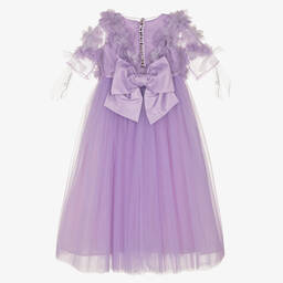 Junona-Сиреневое платье макси из тюля с цветами | Childrensalon Outlet