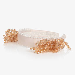 Junona-Girls Pink Beaded Hairband | Childrensalon Outlet