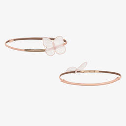 Junona-Girls Pink Butterfly & Floral Tulle Dress | Childrensalon Outlet