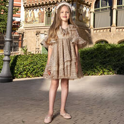 جونونا-فستان شيفون لون زهري | Childrensalon Outlet