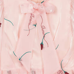 Junona-فستان أورغانزا وشيفون مطرز لون زهري فاتح | Childrensalon Outlet