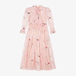 Junona-فستان أورغانزا وشيفون مطرز لون زهري فاتح | Childrensalon Outlet