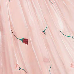 Junona-فستان أورغانزا وشيفون مطرز لون زهري فاتح | Childrensalon Outlet