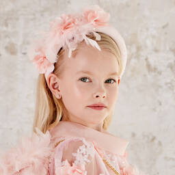 Junona-Girls Pink Feather Hairband | Childrensalon Outlet