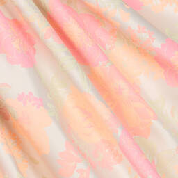 Junona-فستان قطن وجاكارد لون زهري بطبعة ورود | Childrensalon Outlet